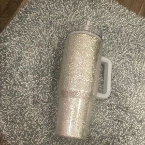 FREE with purchase Glittery Silver stainless Tumbler with Handle